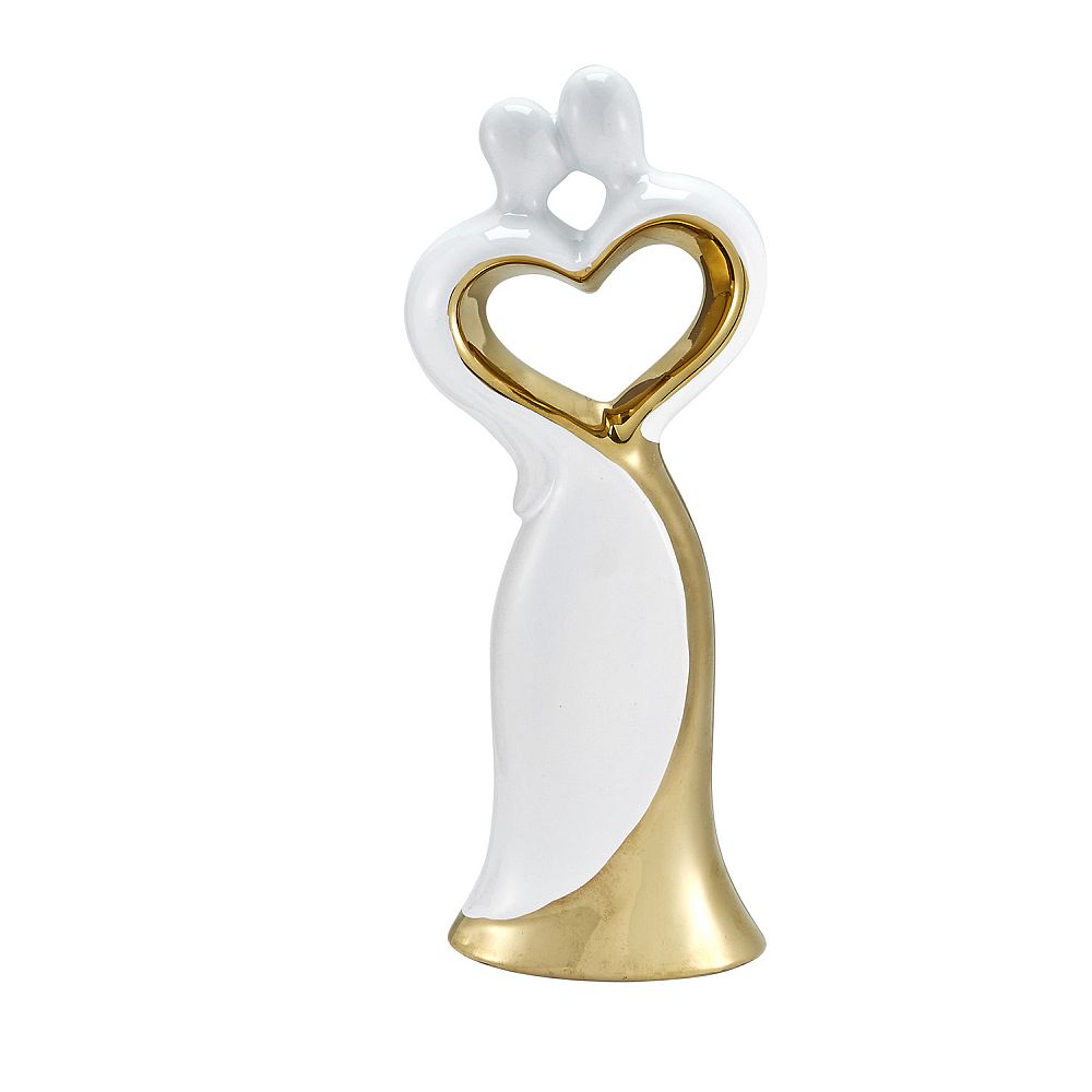 BRIDE AND GROOM CAKE TOPPER GOLD AND WHITEwholesale/2573lg.jpg Wedding Supplies